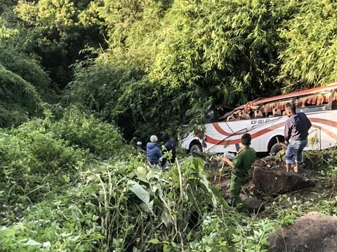 Xe khách chở nhiều trẻ em và phụ nữ lao xuống đèo ở Bình Thuận