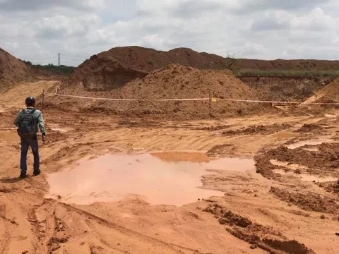 Cụm công nghiệp Tân Mỹ Bình Dương: Khu đất rộng 2ha bị khai thác đất mặt trái phép