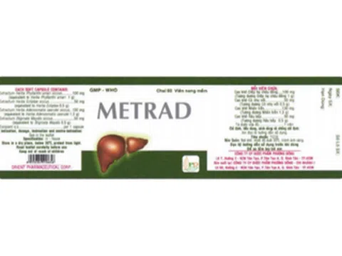 Thuốc Metrad không đạt chất lượng của Công ty cổ phần Dược phẩm Phương Đông gây lo lắng cho người dùng