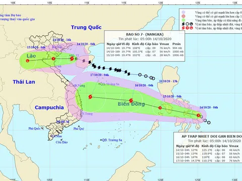 Bão số 7 đã suy yếu thành áp thấp nhiệt đới