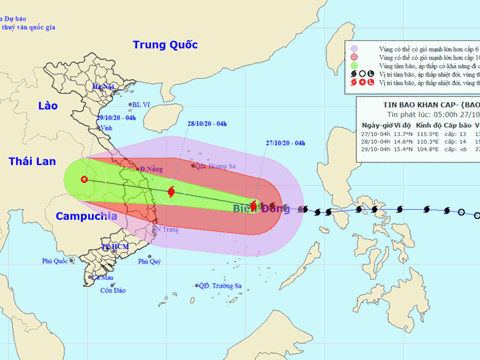 Bão số 9 tiếp tục mạnh lên, gây mưa trải rộng cả dải miền Trung