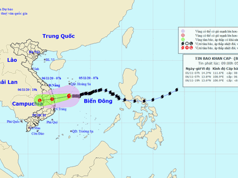 Dự báo thời tiết: Bão số 10 sẽ suy yếu thành áp thấp nhiệt đới