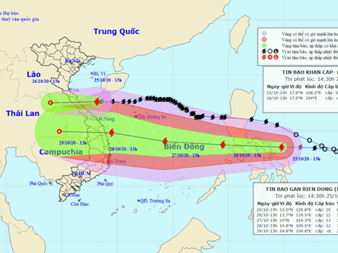 Bão số 13 Vamco: Kịch bản di chuyển và đổ bộ