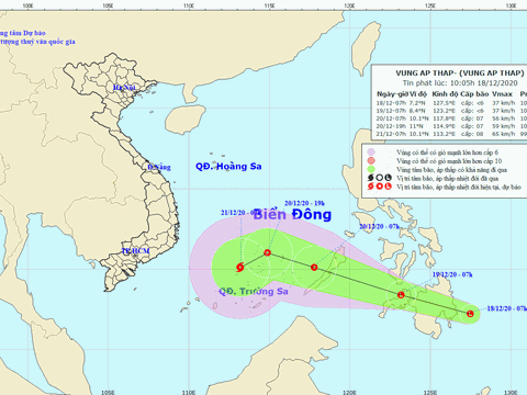 Không khí lạnh tăng cường, xuất hiện vùng áp thấp gần Biển Đông