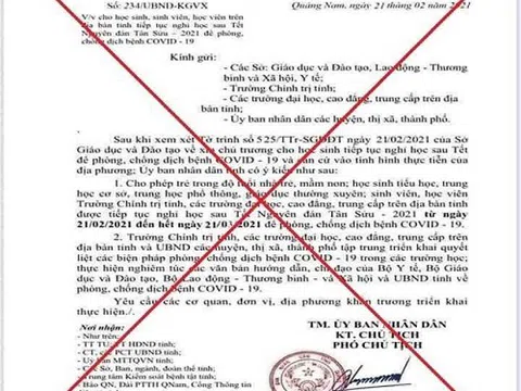 Cần khởi tố người làm giả văn bản cho nghỉ học phòng dịch covid-19