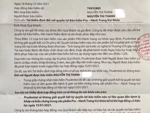 Bảo hiểm Prudential cố tình gây khó dễ cho khách hàng?