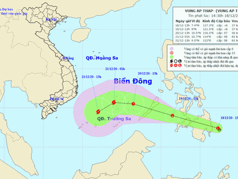 Áp thấp gần Biển Đông khả năng mạnh lên thành bão