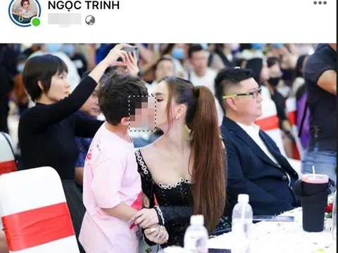 Ảnh Ngọc Trinh hôn môi bé trai gây phẫn nộ