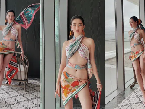 Lấy khăn làm bikini, hoa hậu chân dài 1m22 khoe thân hình cực phẩm